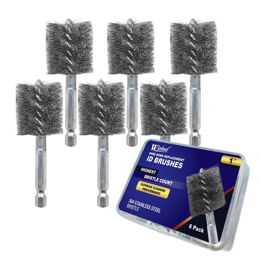 WICKED ID Copper Pipe Fitting Cleaner Wire Bore Replacement Brushes 1" - Wicked Tools USA